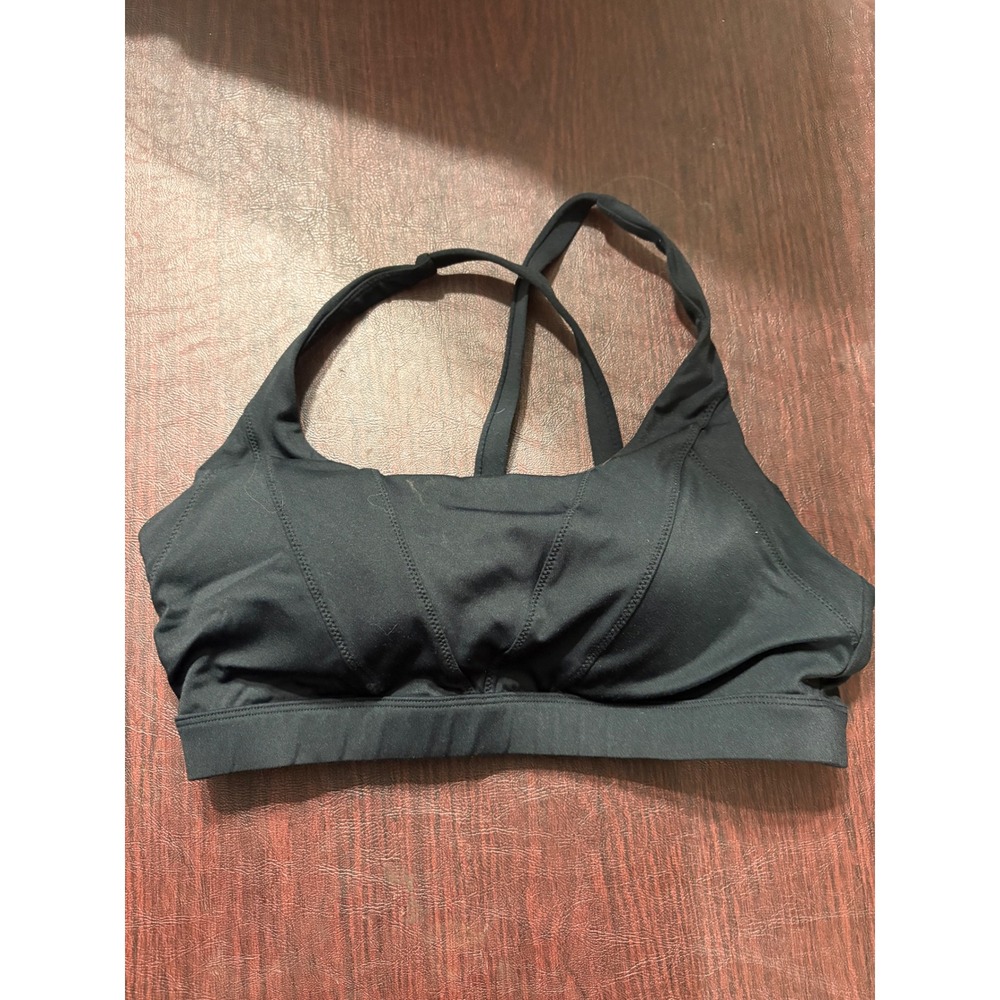 90 Degree by Reflex Womens Black Racerback Sports Bra Medium Keyhole Activewear